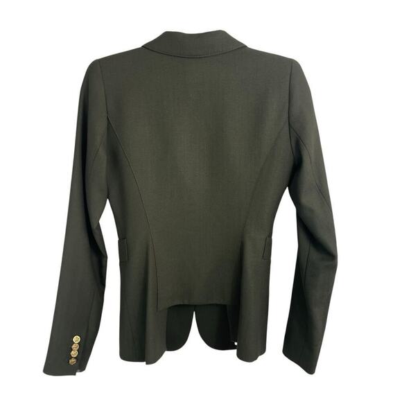 Smythe Duchess Wool Classic Peak Lapel Single Breasted Blazer Jacket Green Sz 2 - Picture 10 of 11
